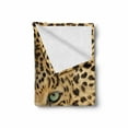 thumbnail image 2 of Leopard Soft Flannel Fleece Throw Blanket, Predator Animal with Spotty Skin and Angry Expression Wild Fauna, Cozy Plush for Indoor and Outdoor Use, 50" x 60", Brown and Pale Brown, by Ambesonne, 2 of 6