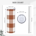 thumbnail image 3 of 20oz Insulated Stainless Steel Tumbler Mug | Buffalo Plaid Brown White Cup with Lid and Straw | Hot and cold insulation |Suitable for Coffee Travel Office Car, 3 of 6