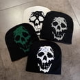 thumbnail image 2 of Skull Jacquard Pullover Knitted Hat Autumn Winter Unisex Outdoor Warm Wool Hat Beanie, 2 of 9