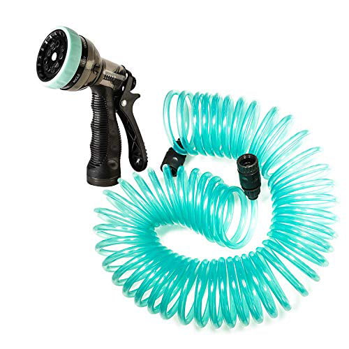 Rolio 50 Feet Expandable Garden Hose with 9 Function Nozzle Spray Includes Reel 