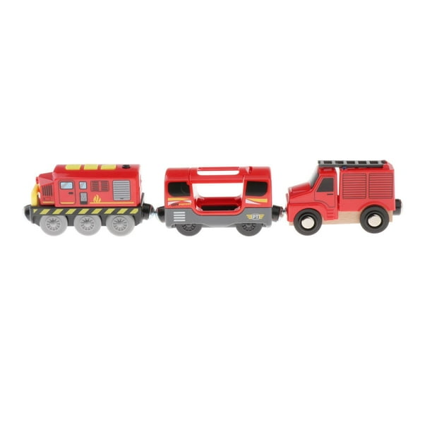 Trenes a batería para niños, vagones de ambulancia, juego de ferrocarril, juguete para niños Alarma de incendios