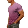 thumbnail image 7 of ZXLBBD Mens T-Shirts Short Sleeve Gradient Color V Neck Tee with Front Pocket Loose Breathable Beach Gym Workout Shirts Summer Outdoor Tshirts,Purple,4XL, 7 of 7