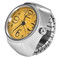 thumbnail image 2 of 1 reloj analógico de cuarzo con forma de anillo redondo para hombre y mujer (amarillo), 2 of 9
