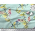 thumbnail image 3 of Soimoi Green Cotton Duck Fabric Bulbul Bird Print Fabric by the Yard 44 Inch Wide, 3 of 3