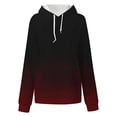 thumbnail image 4 of UAMVSH Womens Hoodies Casual Fall Long Sleeve Drawstring Hooded Sweatshirts with Pockets Loose Fit Gradient Color Trendy Pullover Tops(3X-Large,Wine 3), 4 of 5