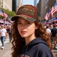 thumbnail image 4 of Wonitaaizi US 250th Anniversary Retro Floral Print Hat Patriotic 1776-2026 American Flag Eagle Baseball Cap Celebration Hat, 4 of 6