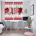thumbnail image 4 of Valentine's Day Kitchen Curtains Window Panels, Red Love Heart Eucalyptus Leaves Insulated Window Treatment Curtain, Grommet Curtains for Bedroom/Living Room/Bathroom, 2 Piece 52"Wx72"L, 4 of 8