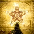 thumbnail image 3 of Christmas Tree Topper with LED Light,Clear Five-Pointed Star Tree Topper Plug in for Xmas New Year Lighted Christmas Tree Decoration, 3 of 5