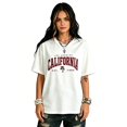 thumbnail image 2 of Unisex Oversized White T-Shirt with Red Los Angeles California Graphic, Loose Fit Varsity Tee, 2 of 8