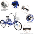 thumbnail image 3 of PEXMOR Adult 24" 7 Speed Adjustable Seat Tricycle with Front & Rear Basket, Blue, 3 of 10