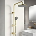 thumbnail image 2 of Kingston Brass KSG2397D Concord Wall Mount Rain Drop Shower System with Hand Shower in Brushed Brass, 2 of 7