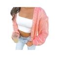 thumbnail image 2 of hirigin Women Button Down Sweaters Jacket Solid Color Casual Fluffy Knitted Crop Cardigan Streetwear, 2 of 9