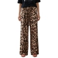 thumbnail image 7 of adaychics Leopard Wide Leg Pants for Women Side Striped Elastic Waist Drawstring Baggy Pants with Pockets Daily Wear, 7 of 7