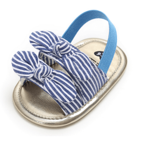 

Amuver Baby Fashion Sandals Polka Dot Plaid Bowknot Decorated Casual Flat Breathable Walking Shoes