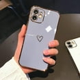 thumbnail image 4 of Compatible with iPhone 12 Pro Max Case, Cut Cartoon Soft Silicone Love Heart Pattern Slim Protective Shockproof Girls Women Case Cover for iPhone 12 Pro Max -Purple, 4 of 9