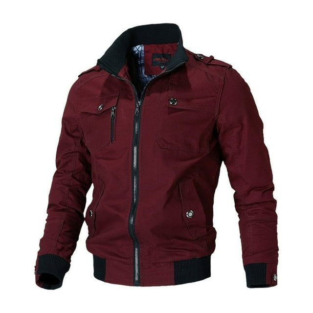 Veste Bomber Homme Mode Décontractée Coupe-Vent Veste Manteau Homme Printemps Automne Veste Militaire Homme