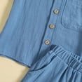 thumbnail image 4 of Uccdo 6M-4T Toddler Baby Boys Girls Summer Outfits with Pockets Button-Down Shirt Tops + Shorts Set, 4 of 6