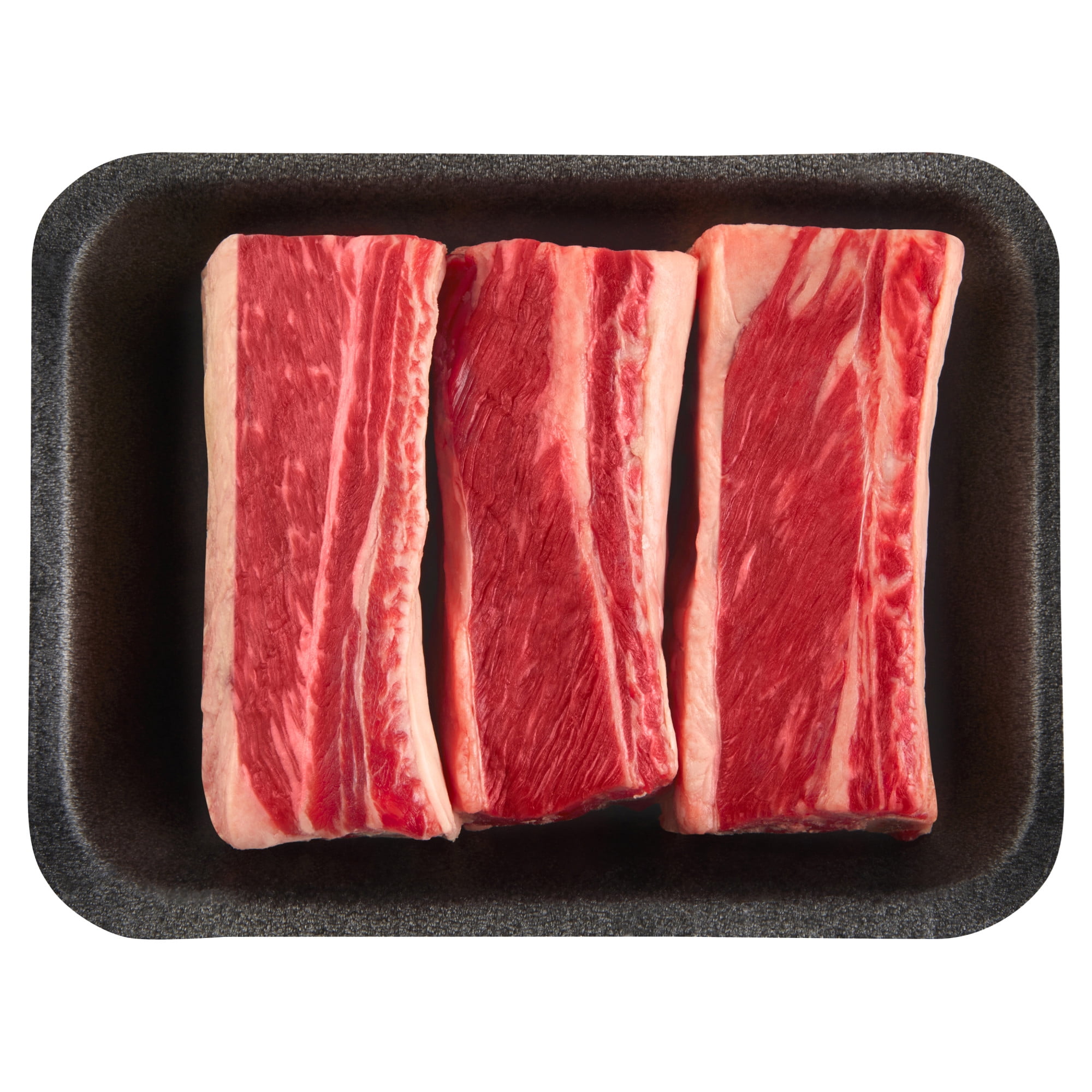 Chuck Short Ribs, Choice Angus Beef, Bone-in, 3 - 4 per Tray, Fresh, 1.1 - 2.3 lb
