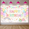 thumbnail image 3 of Colorful Happy Birthday Decorative Banner Neon Children Party Background for Birthday Celebration Kids Event Indoor Decoration, 3 of 8