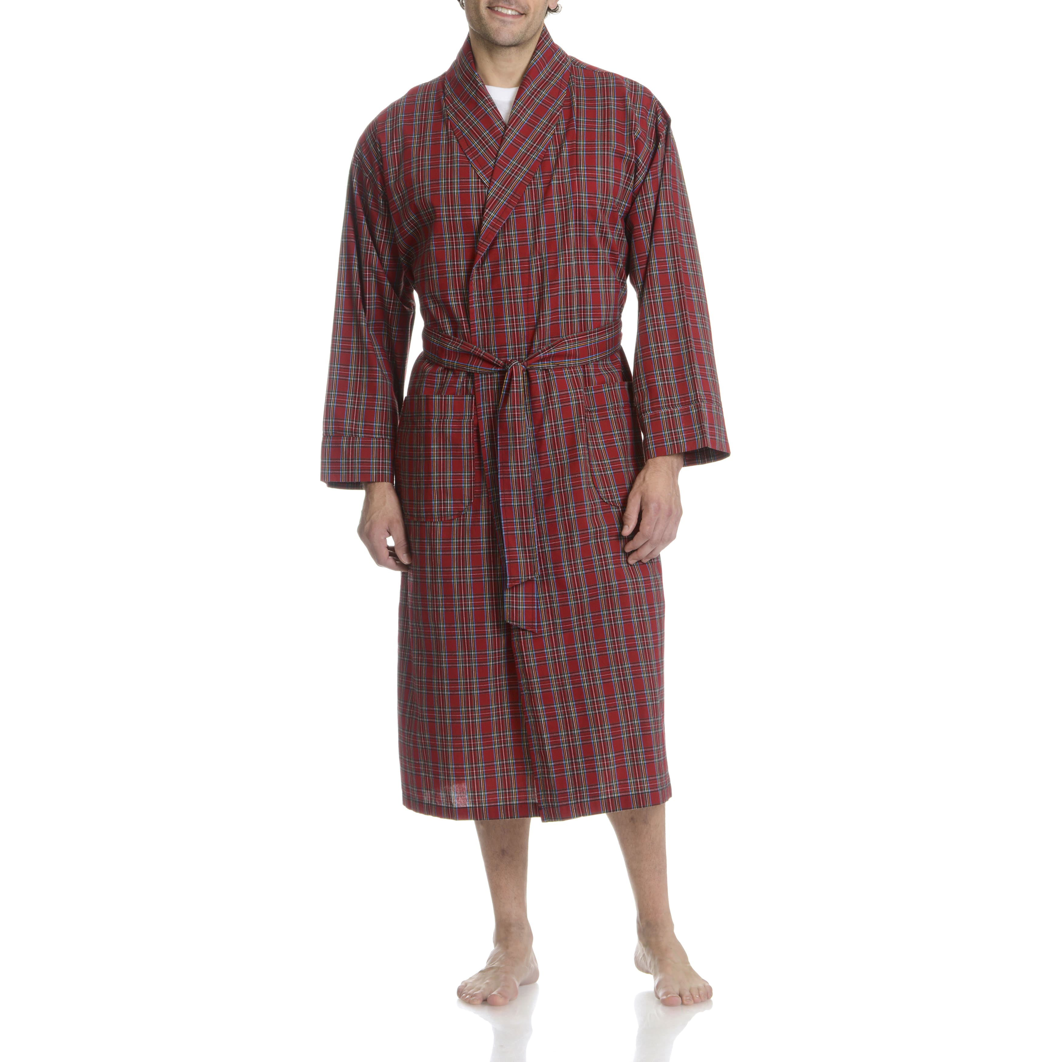 Hanes Mens Lightweight Woven Broadcloth Dressing Gown 
