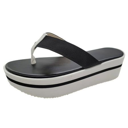 

Cptfadh Slippers For Women Shoes Women s Plus Size Casual Platform Color Matching Flip-flop Sandals And Slippers