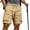 Khaki, variant on Men's Athletic Cargo Shorts Quick Dry Performance Short Pants Above Knee Length 9" Inseam Elastic Waist Workout Running Hiking Lightweight Breathable Casual Streetwear