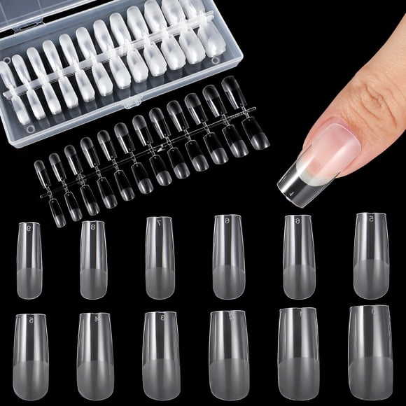 Hytrove 240Ud Extensiones Transparentes Para Puntas Cuadradas Con Completa Y Durabilidad