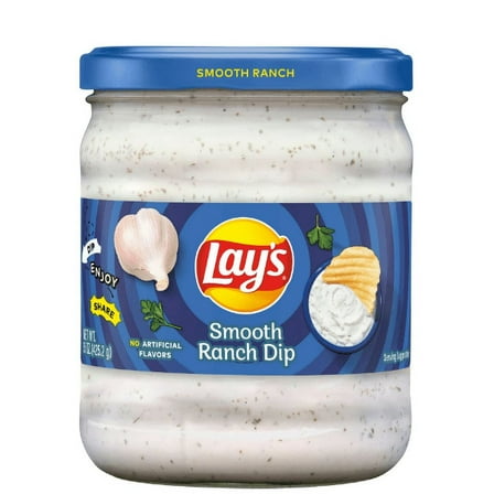 Lay's Smooth Ranch Dip Spread, 15 Ounce Jar (Pack of 2)