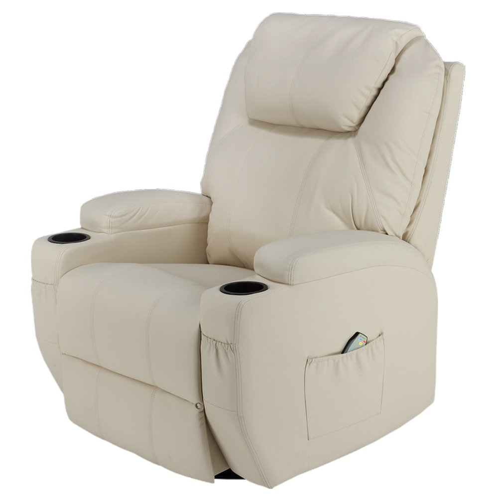 Homegear Recliner Chair with 8 Point Electric Massage and Heat Cream Homegear Recliner Chair with 8 Point Electric Massage and Heat Cream