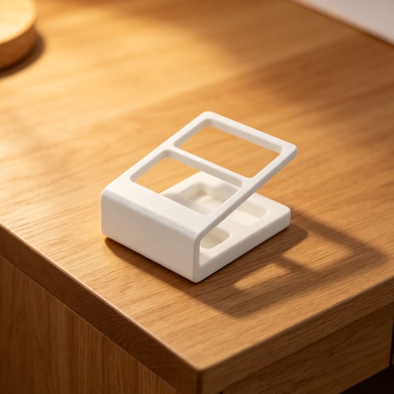 YUNLIGHTS Stable Base Remote Organizer in White Resin for Bedroom and Living Room 2Pcs