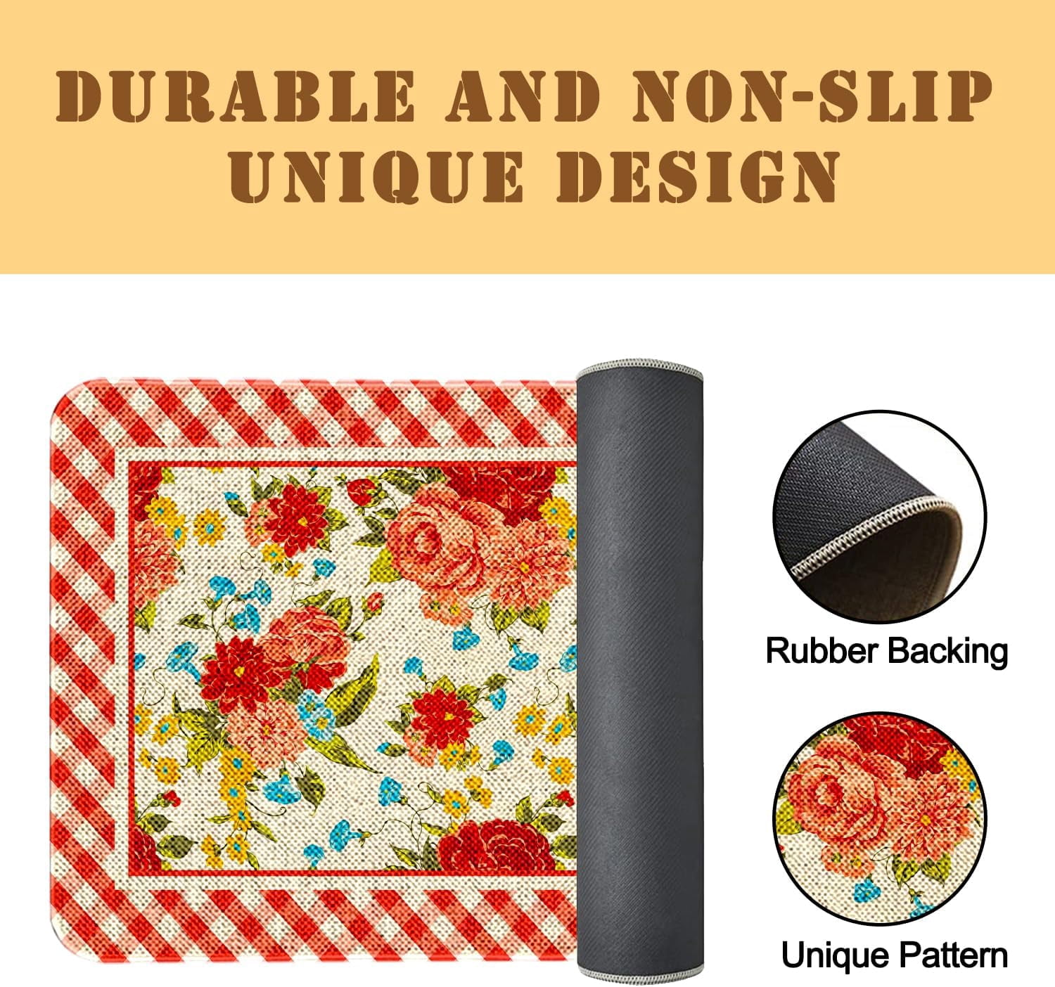 Flower Design Bathroom Rugs, Extra Soft and Absorbent Microfiber Pioneer Flower Woman Bath Mat, Non-Slip, Quick Dry Shaggy Bath Carpet, Suitable for Bathroom Floor, Tub, Shower 17x30 Inch