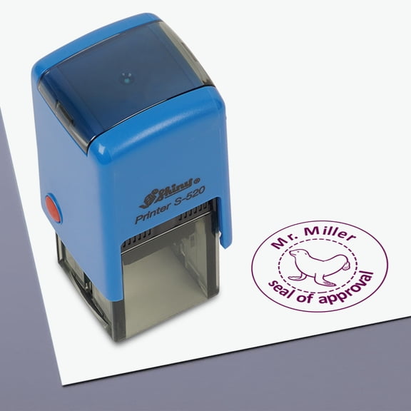 Printtoo TeachersCustom StampSeal Of Approval Self,Inking RubberStampMotivation Encouragement Review Messages Grading For Homework School Classroom - Violet