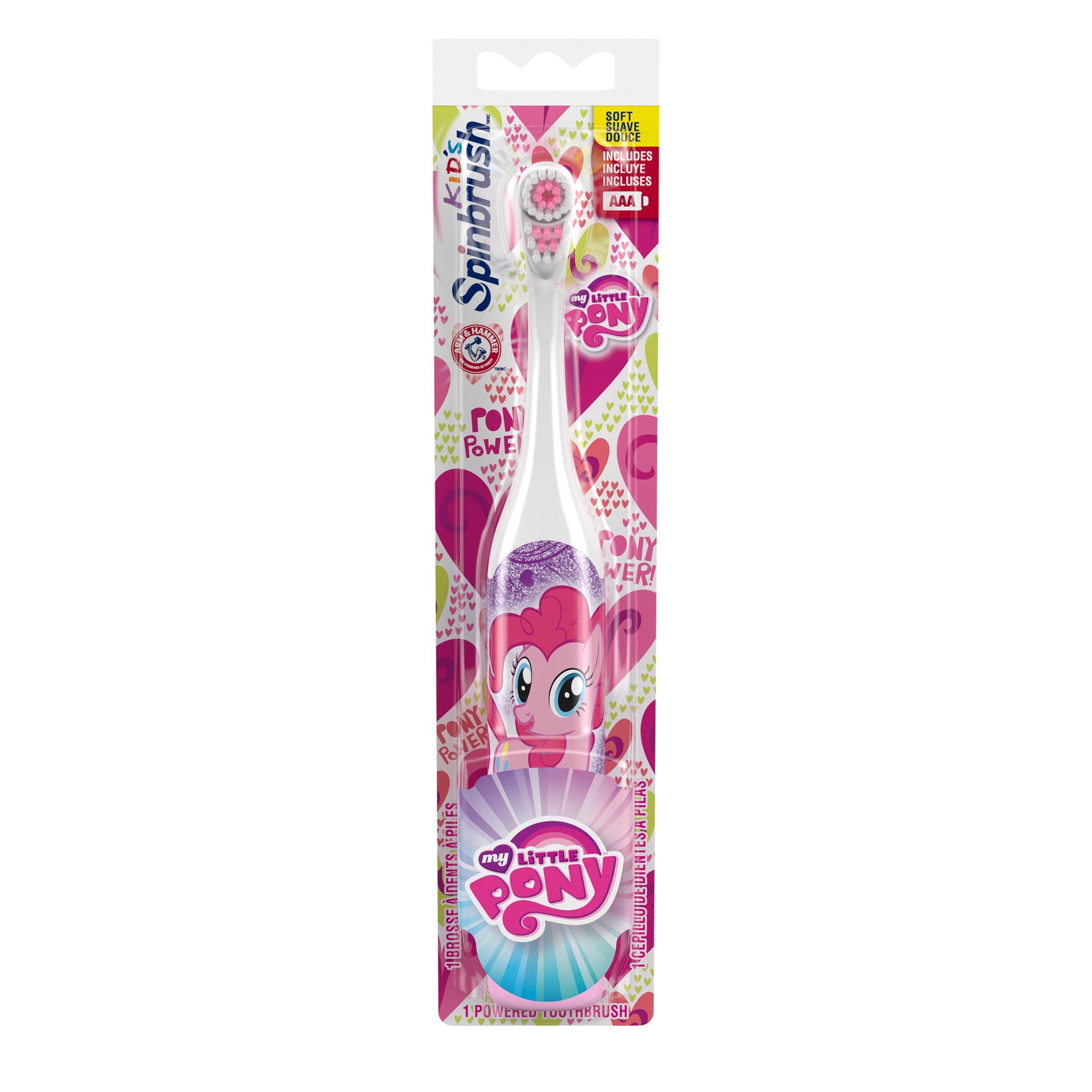 My Little Pony Arm & Hammer Kids Spinbrush, Soft, Electric Battery