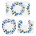 thumbnail image 2 of Spring Pastoral Bathroom Rugs Set Blue Pink Watercolor Circle Flower Non Slip Absorbent Soft Bath Mats 3 Piece Set with Bathroom Rug, U-Shaped Floor Mat, Toilet Seat Cover Large Size, 2 of 9