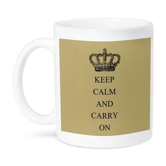 Vintage Keep Calm And Carry On, 11oz Mug