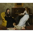 thumbnail image 2 of Gustave Léonard de Jonghe 14x12 Gold Ornate Wood Frame and Double Matted Museum Art Print Titled - Practicing, 2 of 4