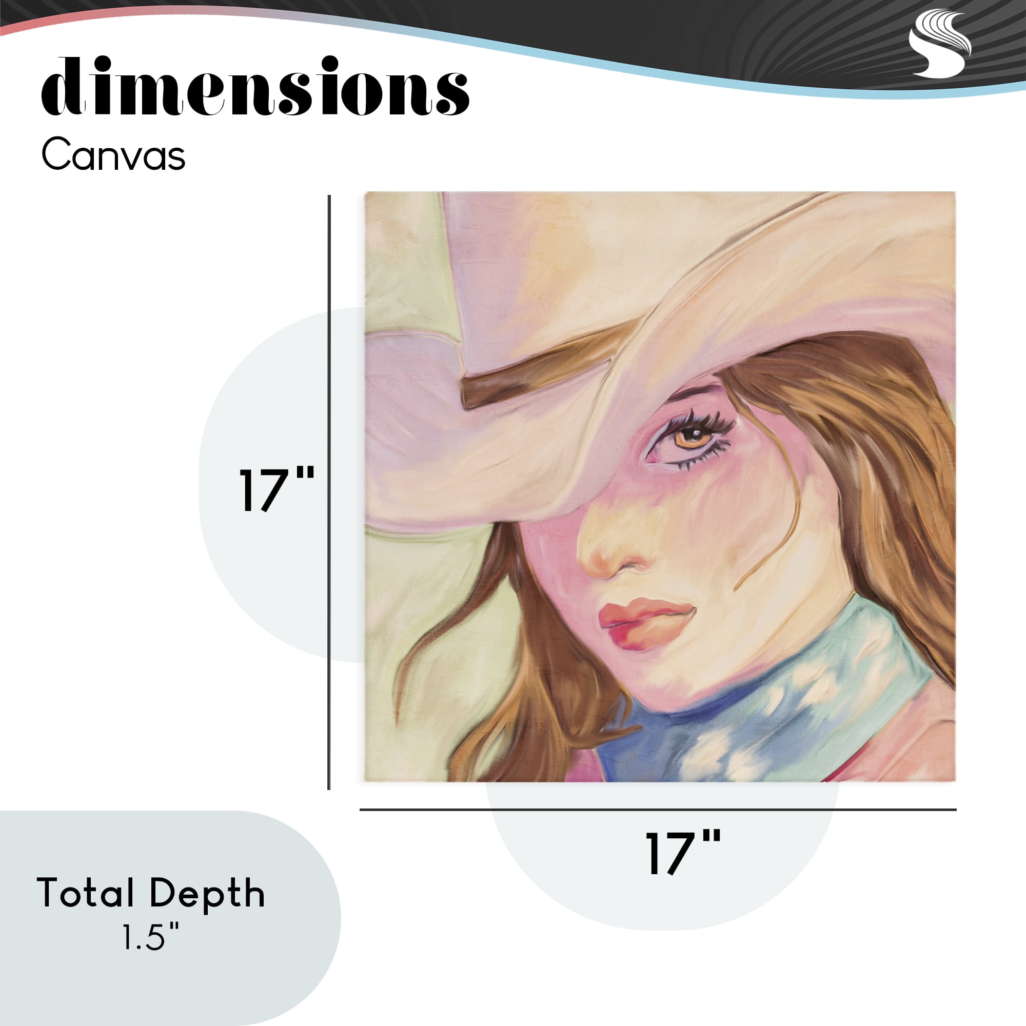 Pastel Cowgirl Brunette Canvas Wall Art, design by Kim Allen