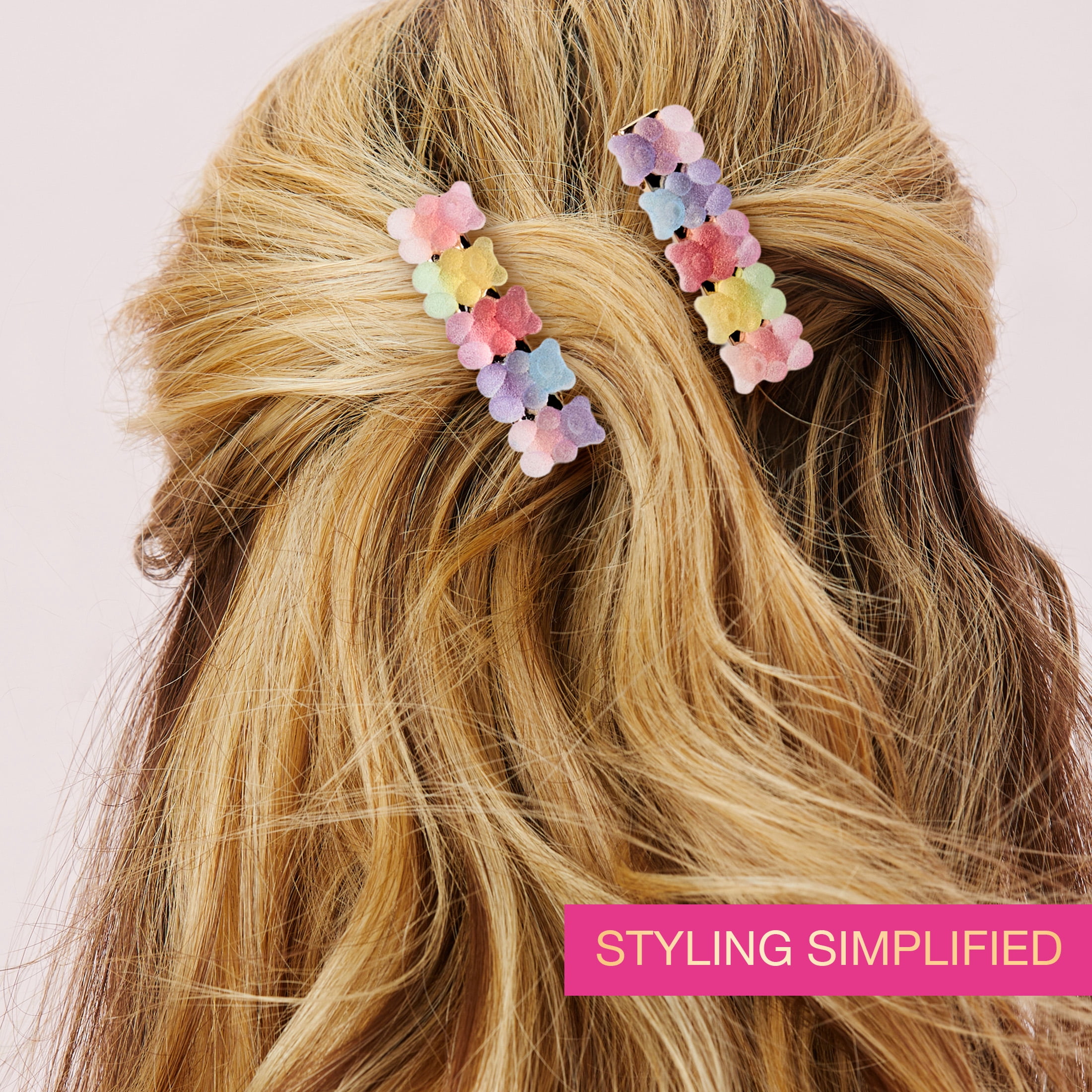 Scunci by Conair Gummy Bear Salon Clips, All Hair Types, 2 Count