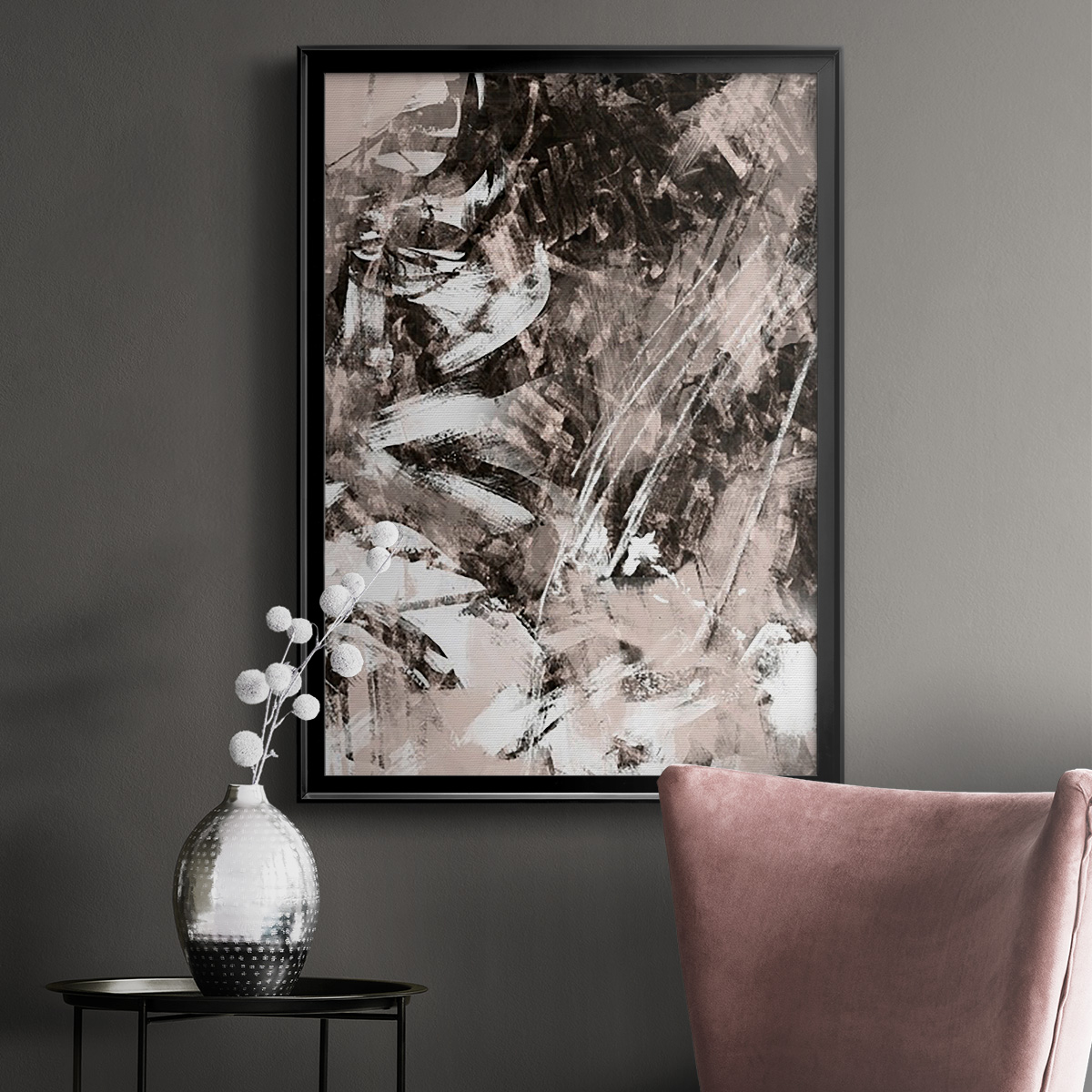Blush Blackboard II Premium Framed Print, in Gold, Black, or Silver - Ready to Hang