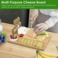 thumbnail image 5 of Zorpupoa 1Set Bamboo Cheese Board and Knife Set, 7-Piece Charcuterie Serving Tray Platter for House Warming Party, 5 of 9