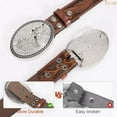thumbnail image 4 of JASGOOD Western Belts for Men, Cowboy Longhorn Bull Buckle Belt Women Floral Engraved Leather Belts, 4 of 13
