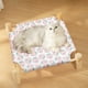 thumbnail image 4 of Cama plegable para mascotas ZJT250130061 | Cama elevada de madera maciza para perros y gatos con tapete de lino extraíble y lavable | Transpirable, refrescante en verano y para usar en cualqui, 4 of 5