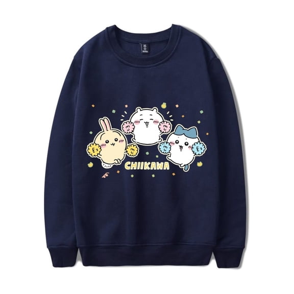 Chiikawa Merch New Logo Printed Long Sleeve Classic Trend Sweatshirt Unisex Hip-Hop Pullover