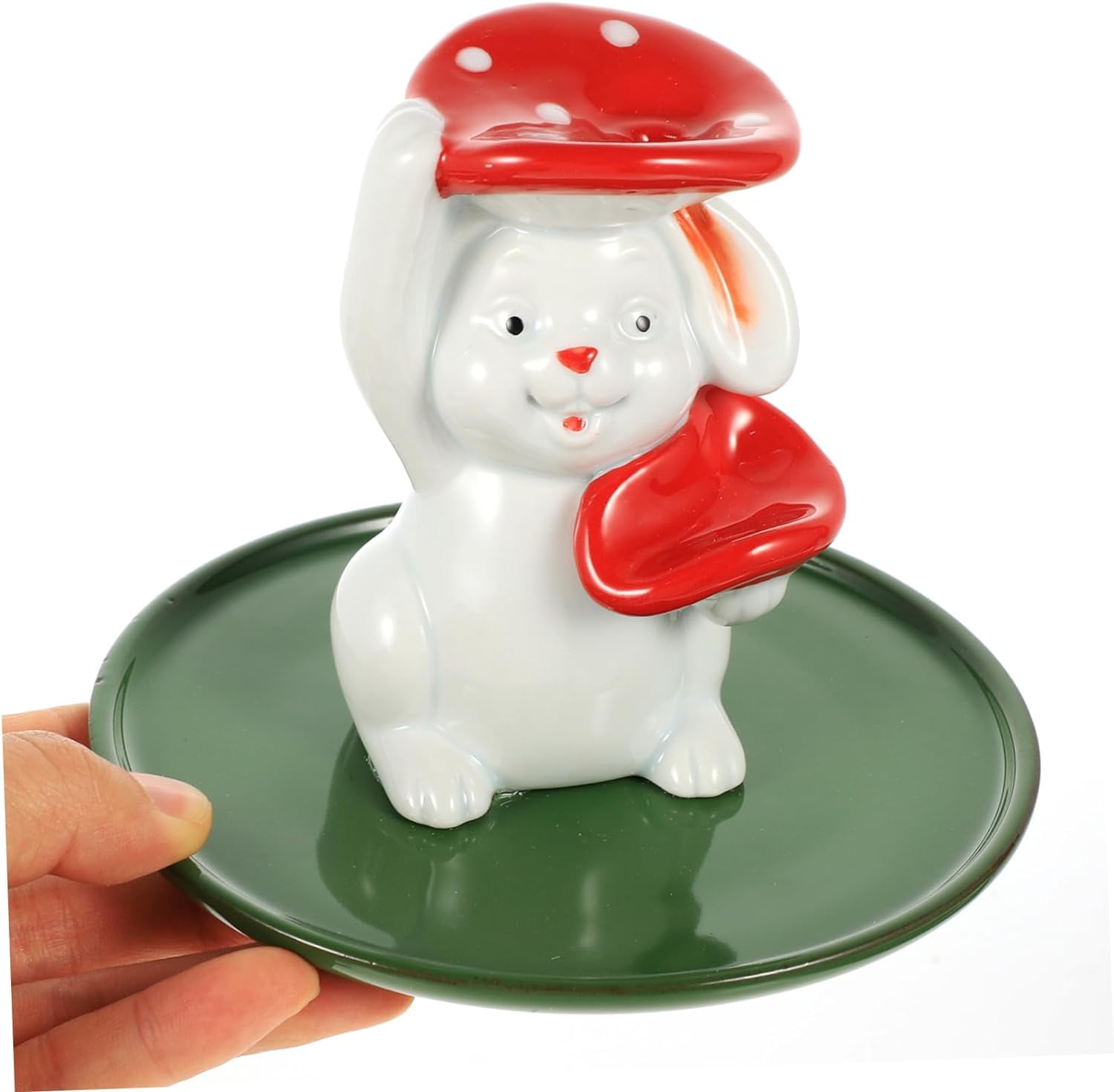 Rabbit Incense Holder, Handmade Incense Burner Holder, Ceramic Incense Holder for Incense Stick, Ash Catcher for Yoga and Home Decor