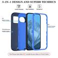 thumbnail image 6 of Entronix 3-Piece Combo Designed for Pixel 10 Pro XL, 1 Heavy Duty Triple-Layer Case & 2 Clear Screen Protector 9H Tempered Glass, Blue, 6 of 7