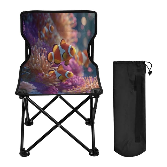 BZSMCE Camping Chairs Modern Folding chair In Coral Clownfish Pattern