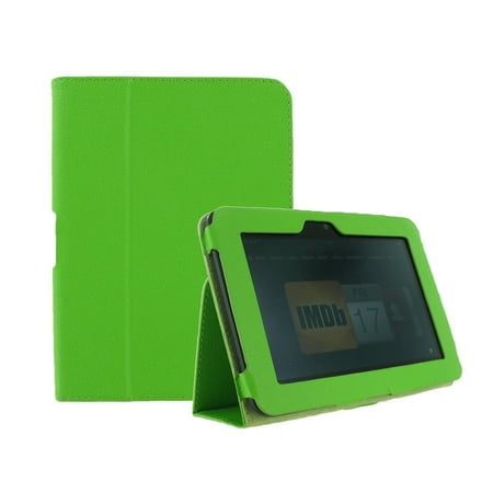 Unlimited Cellular Leather Flip Book Case/Folio for Kindle Fire HD 7" (2012 Version) - Green