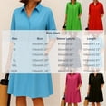 thumbnail image 2 of Gytharion Women's Casual Dresses Solid Color Lapel Buttoned A-Line Shirt Dresses Long Sleeve Loose Dresses with Pockets, 2 of 4