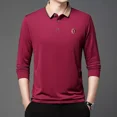 thumbnail image 2 of Camisa Polo De Color Sólido Manga Larga Hombres Moda Coreana, 2 of 6