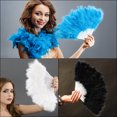 thumbnail image 5 of Uxcell Feather Hand Fan Black Vintage Folding Fan  Feather Fan Handheld for Dancing Decoration, 5 of 6